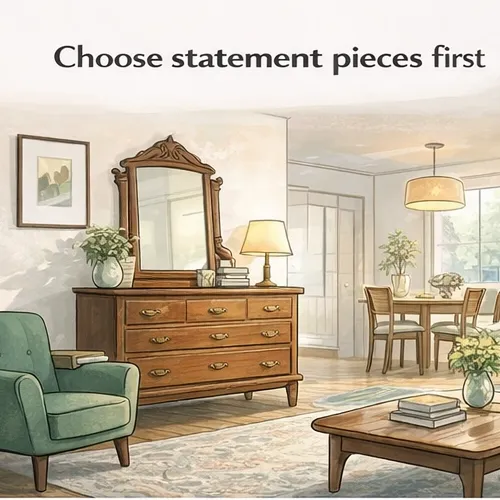 Statement vintage furniture in a modern home