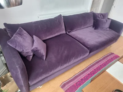 Loaf Squishmeister Extra-Large Sofa – Deep Purple Clever Velvet – Excellent Condition — image 3