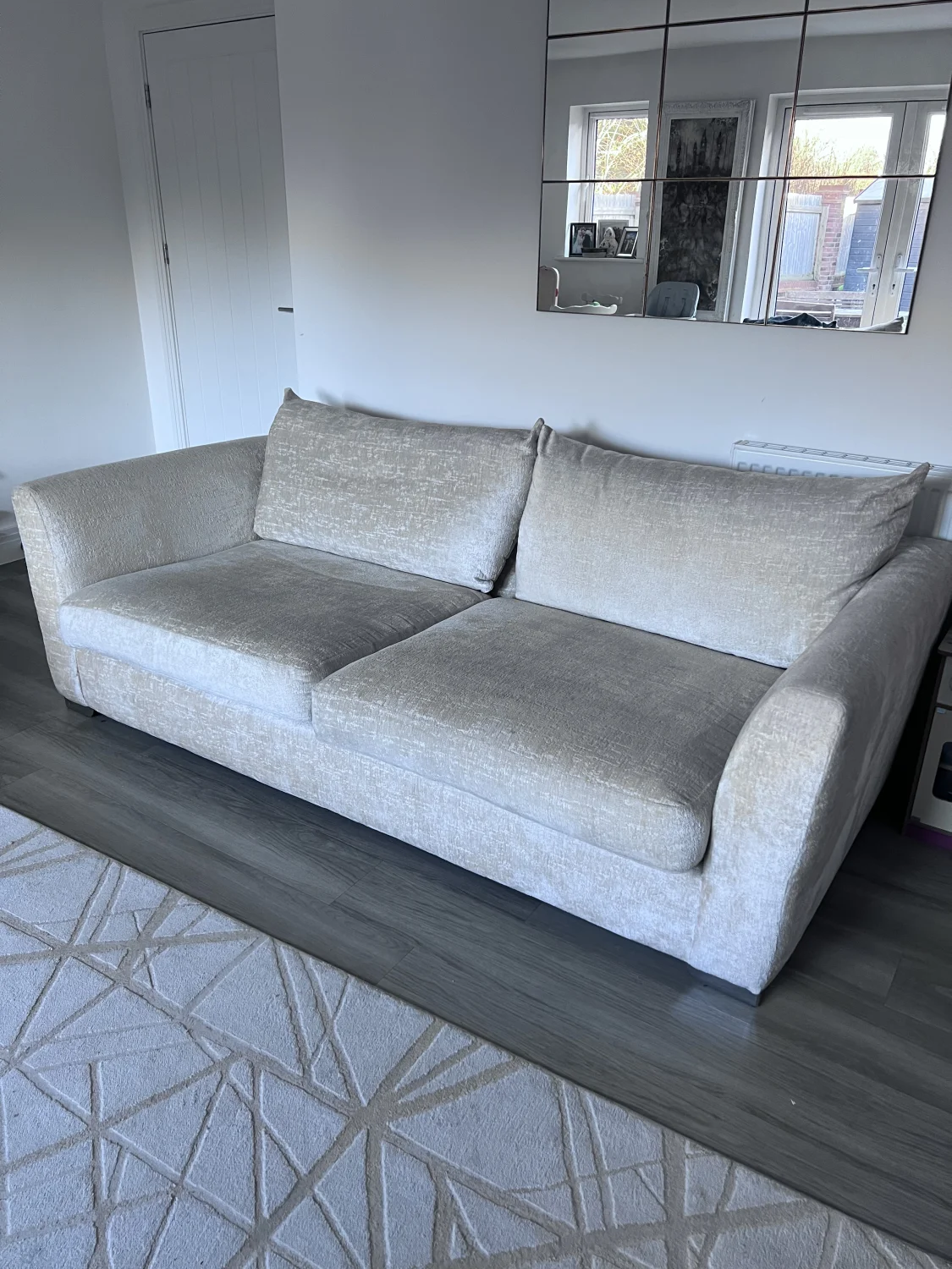 X2 Identical Neutral 3 Seater Sofas