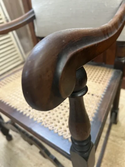 Edwardian cane seat carver chair — image 7