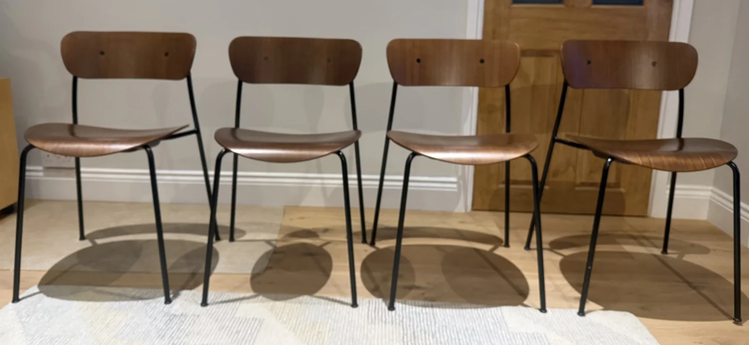 Set of 4 &Tradition AV1 Chairs in Walnut