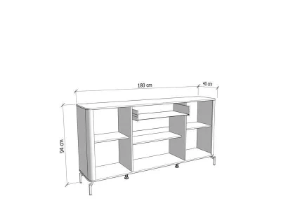 Modern Living Room Sideboard Cabinet with Drawer and 4 Doors — image 3