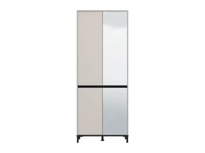Tall Hallway Shoe Cabinet with Mirror Cashmere Taupe — image 3