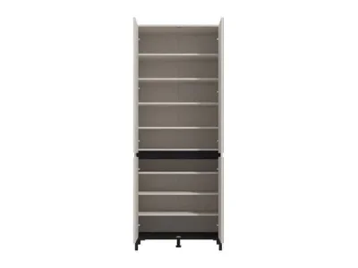 Tall Hallway Shoe Cabinet with Mirror Cashmere Taupe — image 4