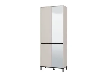 Tall Hallway Shoe Cabinet with Mirror Cashmere Taupe — image 2