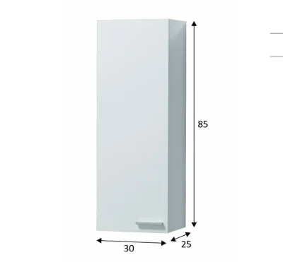 White Gloss Bathroom Wall Cupboard Compact Storage Cabinet — image 4
