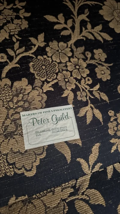 Peter Guild British-Made 3 Piece Sofa Suite, Blue & Gold, Traditional Country House Style — image 5