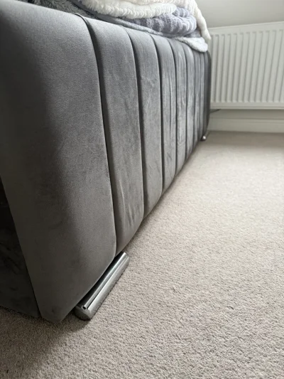 Dark Grey Velvet King Size Bed — image 4