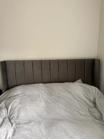 Dark Grey Velvet King Size Bed — image 8