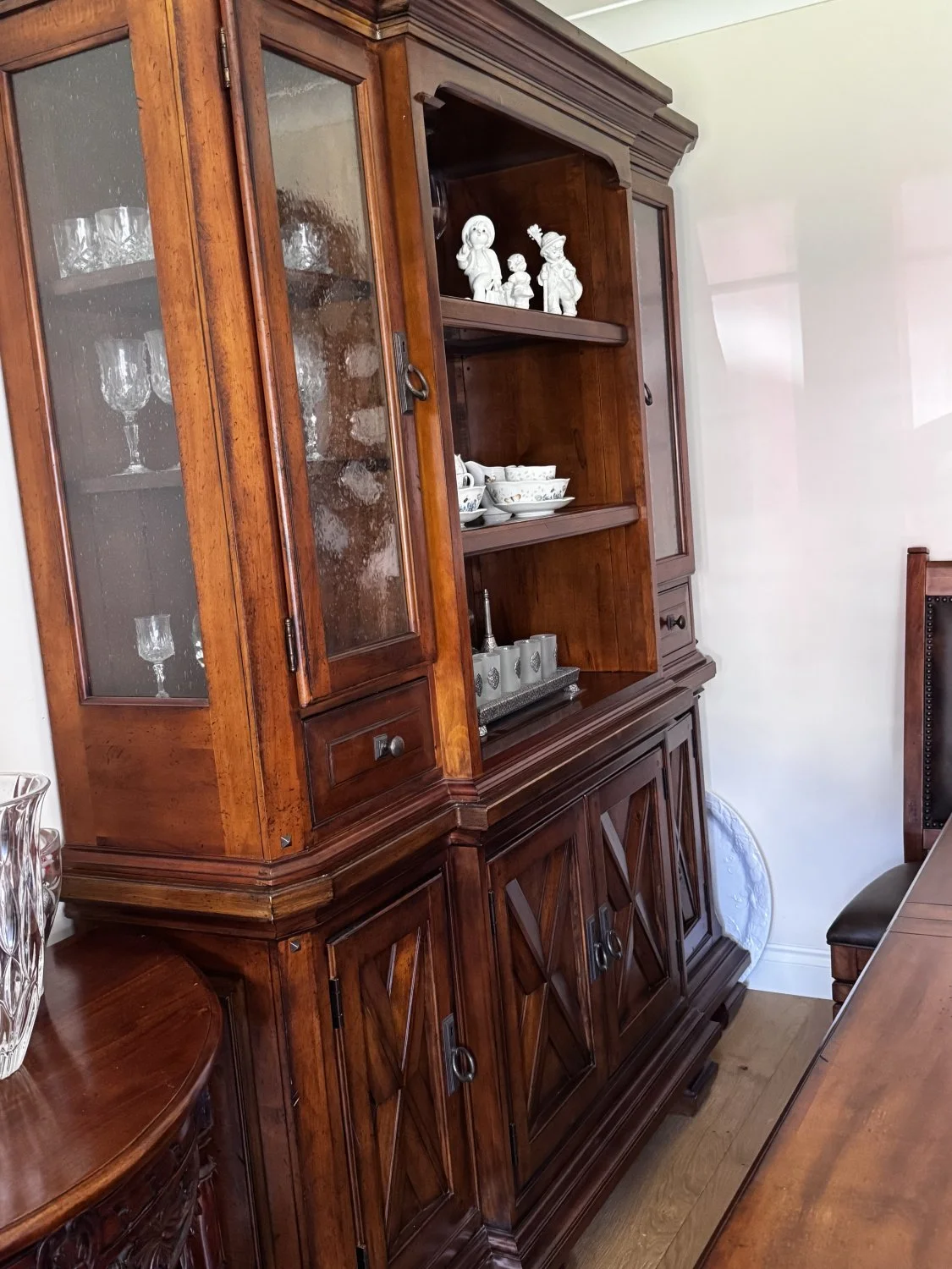 Elegant Vintage Cabinet with Glass Panels