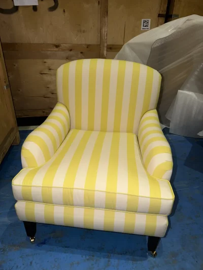 Charming Modern Armchair with Striped Upholstery — image 2