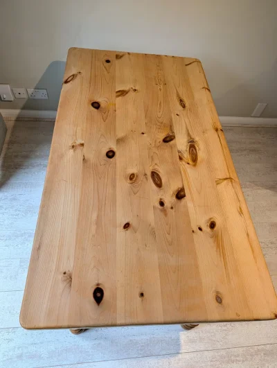 Charming Farmhouse Pine Dining Table with Drawer — image 6