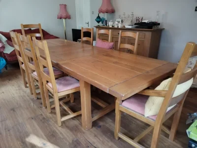 Vintage Solid Wood Dining Chair with Padded Seat — image 5