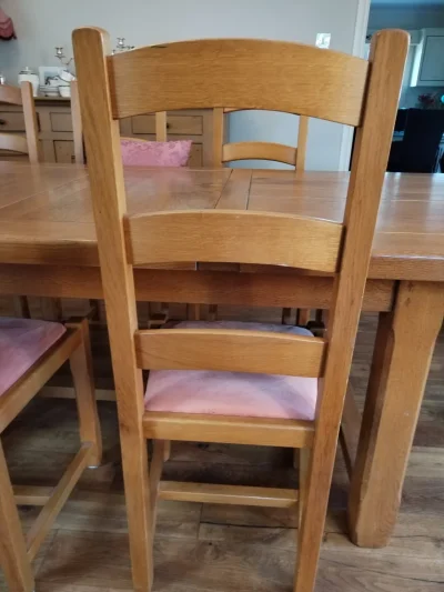 Vintage Solid Wood Dining Chair with Padded Seat
