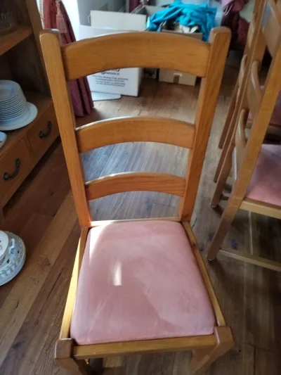 Vintage Solid Wood Dining Chair with Padded Seat — image 2