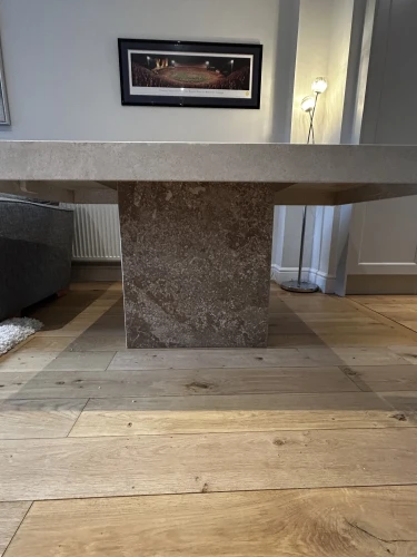 6-8 Seater Beige with brown taupe centre Marble dining table — image 7