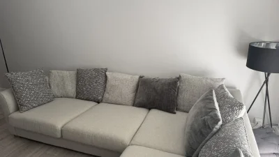 Stylish Modern Grey Corner Sofa with Cushions — image 4