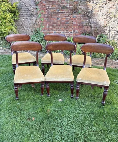 Set of 6 Antique Victorian / Edwardian Mahogany Dining Chairs