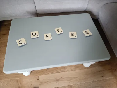 Upcycled Scrabble themed COFFEE table