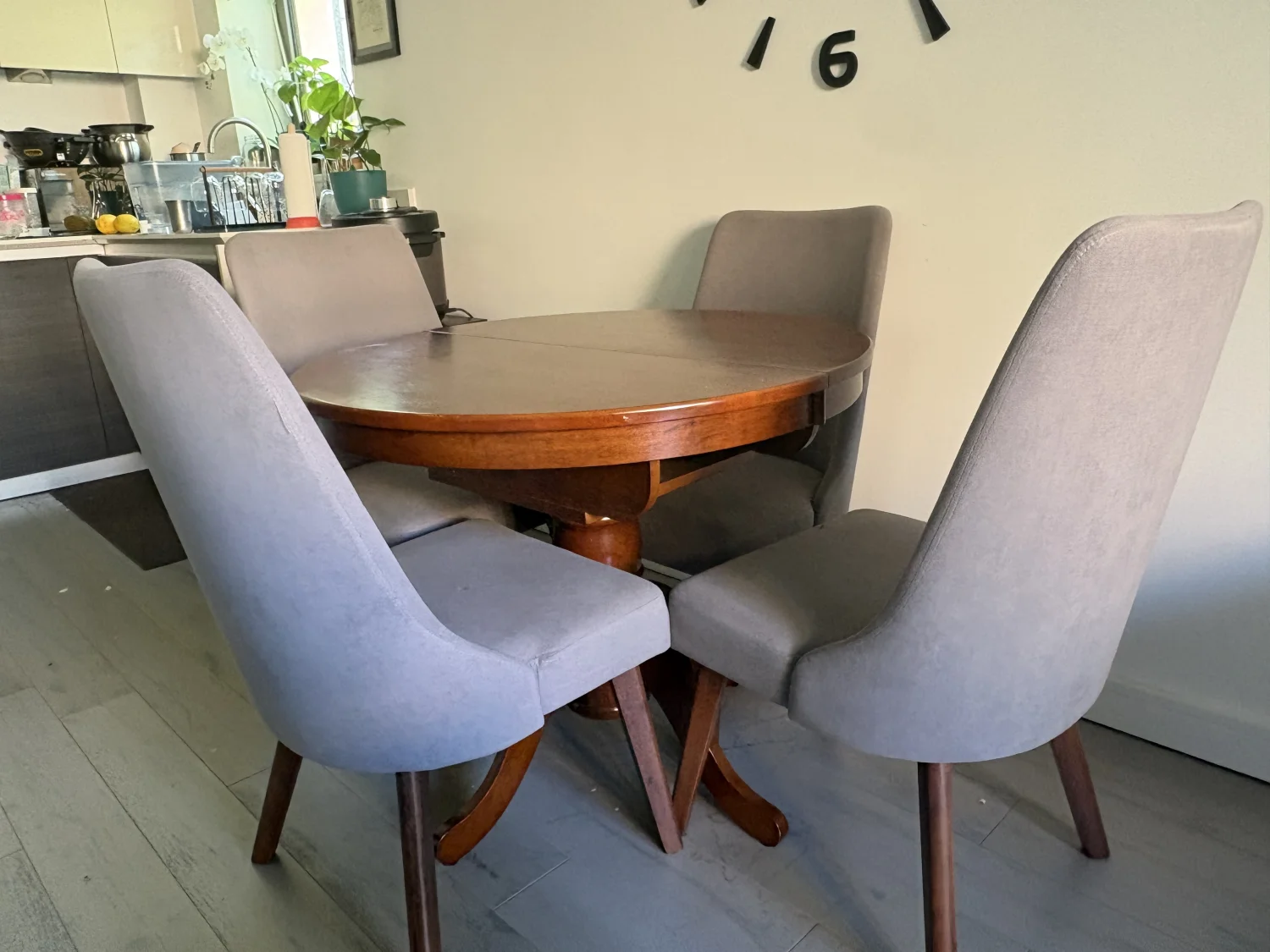 Extendible Walnut Finish Dining Table
