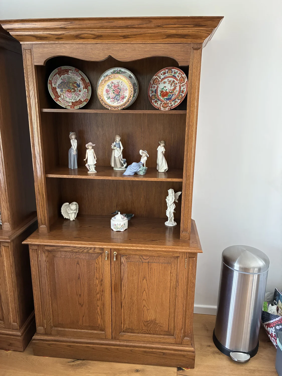 Oak display and storage units
