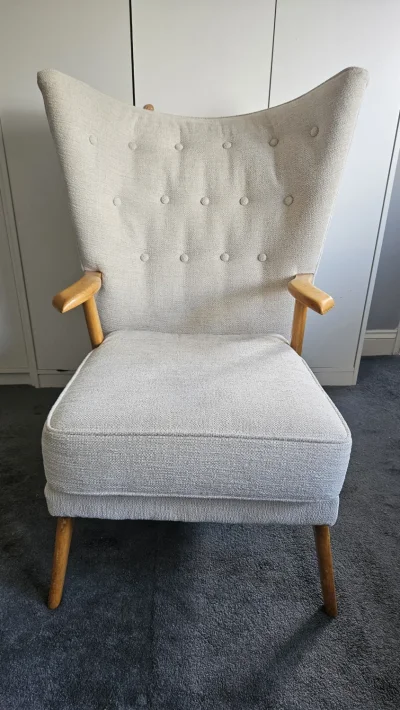 Pair of Mid-Century 1950s "Bambino" Wingback Armchairs by birch and alpe – Made in High Wycombe