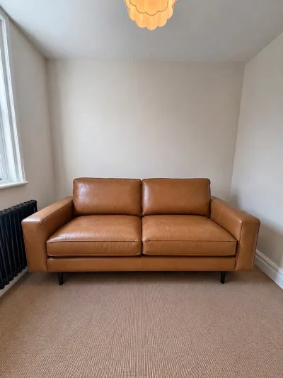Brown Tan Leather Sofa , 3 Seater Sofa