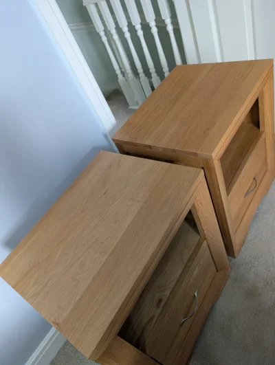 Set of 2 Solid Oak Bedside Tables — image 6