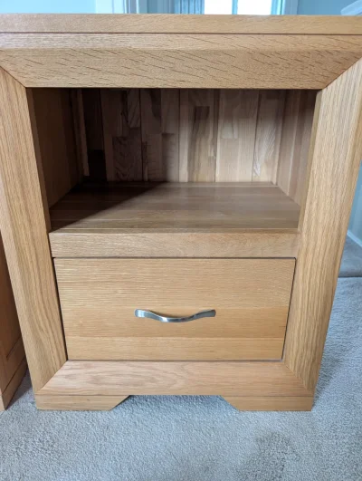 Set of 2 Solid Oak Bedside Tables — image 4