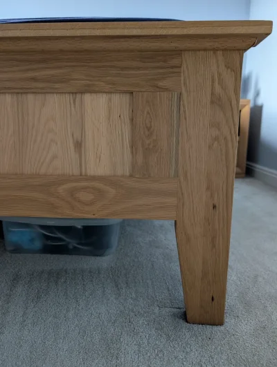 Solid Oak King Size Bed Frame — image 2