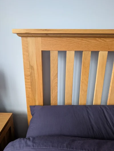 Solid Oak King Size Bed Frame — image 3