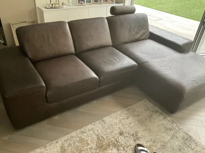 Luxury Nicoline Italia Leather Living Room Suite – Sectional Sofa, Swivel Armchairs & Ottoman Set — image 4