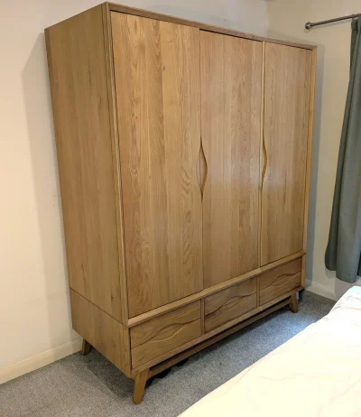 Oak Furnitureland Ellipse Natural Solid Oak Triple Wardrobe