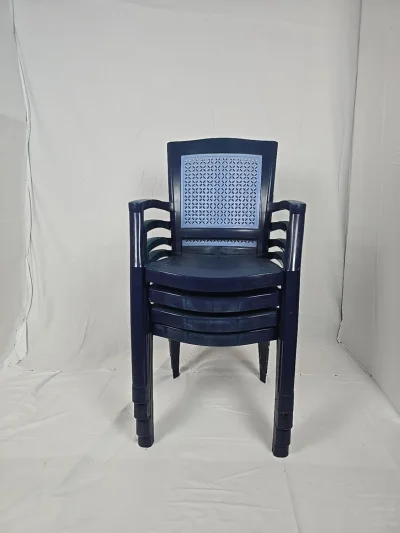 Set of 4 Evolutif French Stackable Garden Armchairs – Vintage Outdoor Chairs