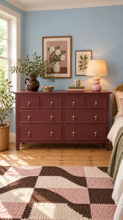 Burgundy Chest of Drawers