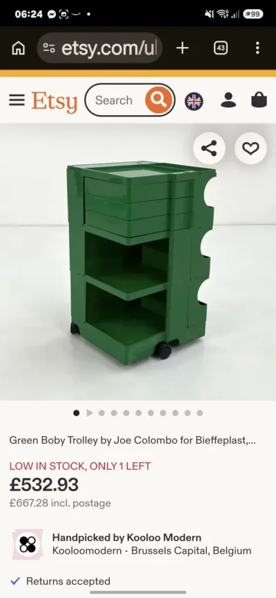 Mid Century Joe Colombo Boby trolley